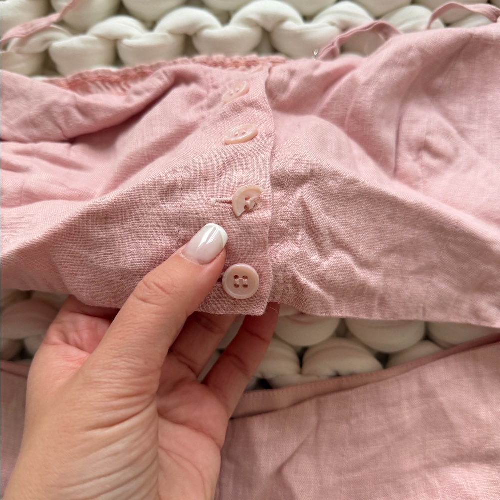 Reformation Pink Mini Linen Skirt Set - Picture 3 of 4